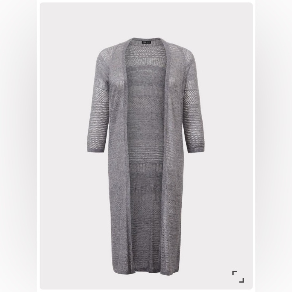 TORRID Pointelle Duster Open Front Sweater